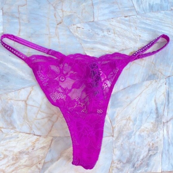 VS VERY SEXY Subtle Shine Lace Thong Panty Large - Picture 1 of 10